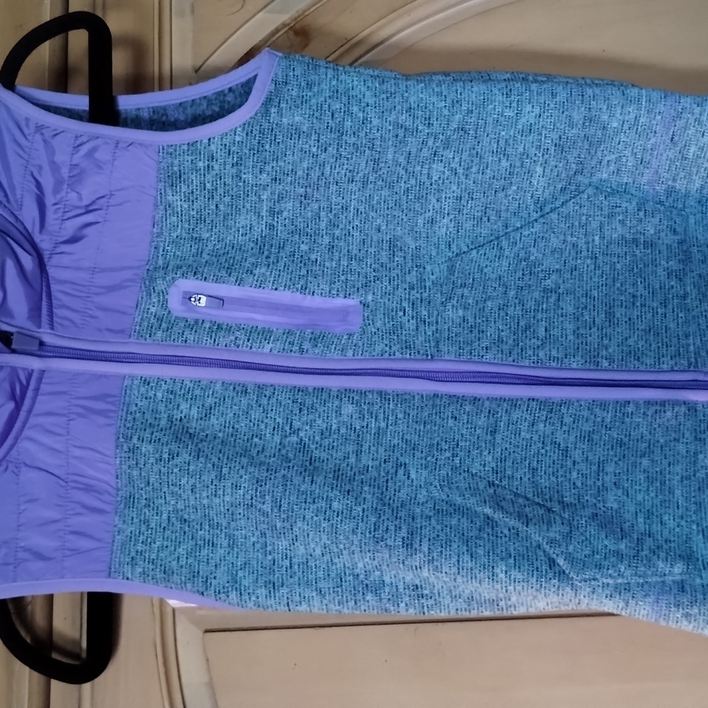 Cat & Jack Girls Vest Size L 10/12 -3 Pockets-Gray/Purple-Good Cond.